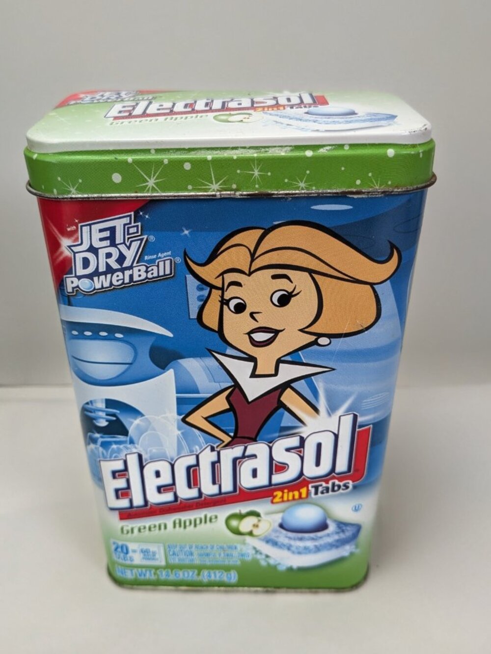 Vintage Electrasol Hanna-Barbera Jane Jetson Metal Tin Canister - Retro Kitchen